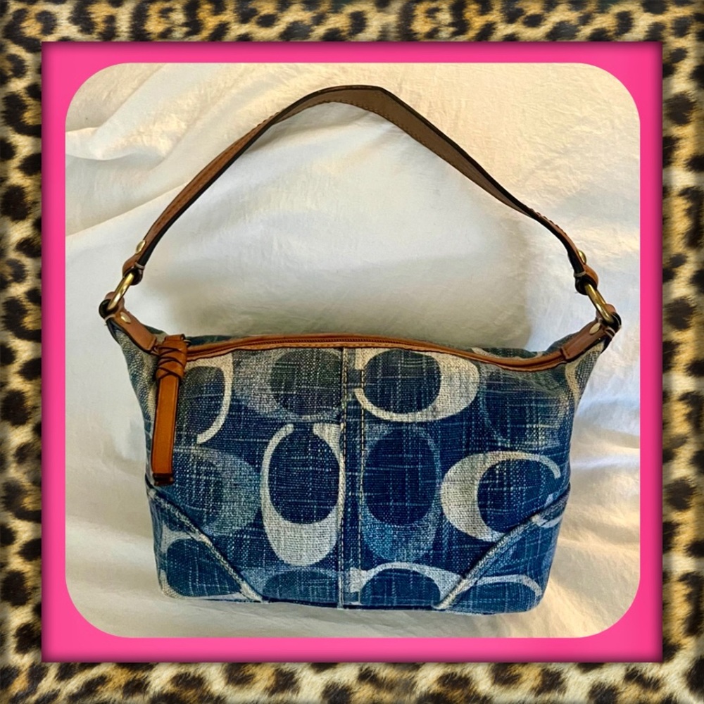 👑✅PRICE FIRM✅ COACH Blue Denim MINI Shoulder Bag